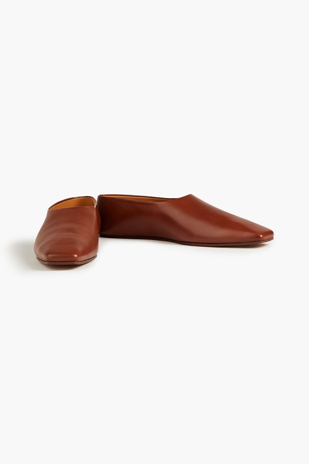 THE ROW Square Toe leather ballet flats