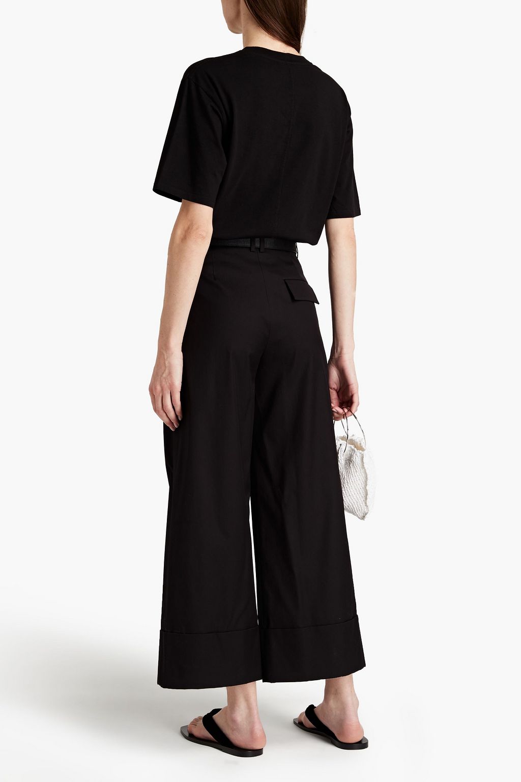 THE ROW Carter cropped cotton-twill wide-leg pants