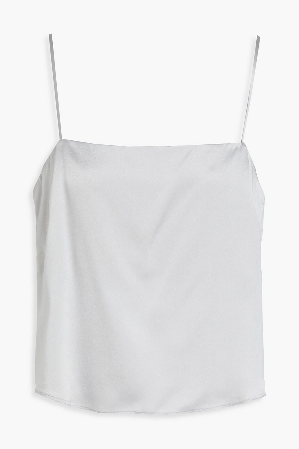 Fleur Du Mal Woman Silk-satin Camisole Light Gray Size L Fleur Du Mal Woman Silk-satin Camisole Light Gray Size L