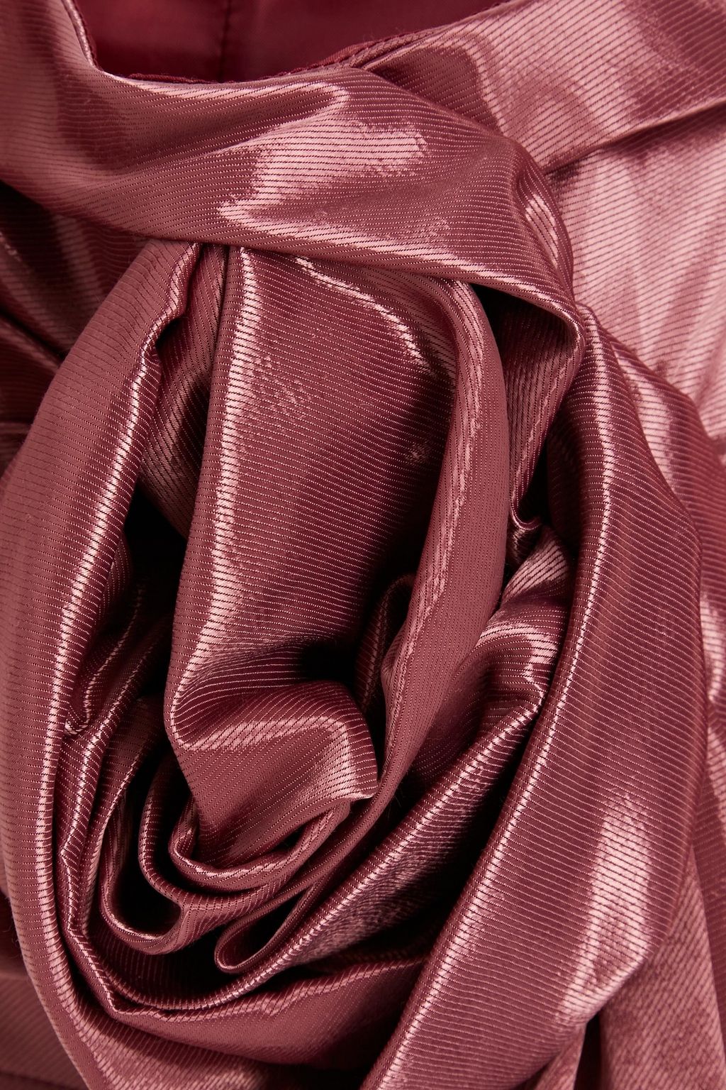FLEUR DU MAL Floral-appliquéd pleated satin-twill bra top