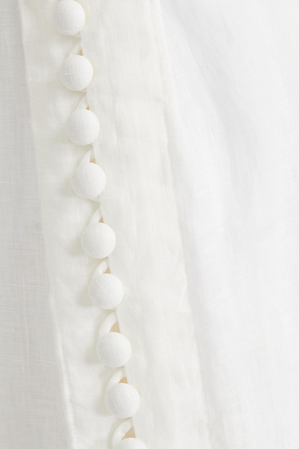 ZIMMERMANN Guipure lace-trimmed linen midi dress