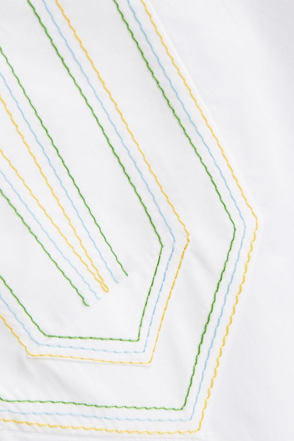 TORY BURCH Embroidered cotton-poplin tunic