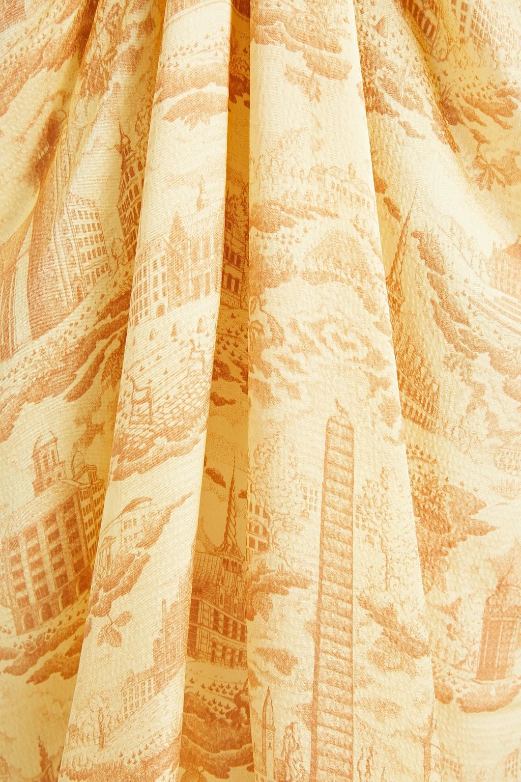 SAMSØE Φ SAMSØE Ruched printed hammered-satin skirt