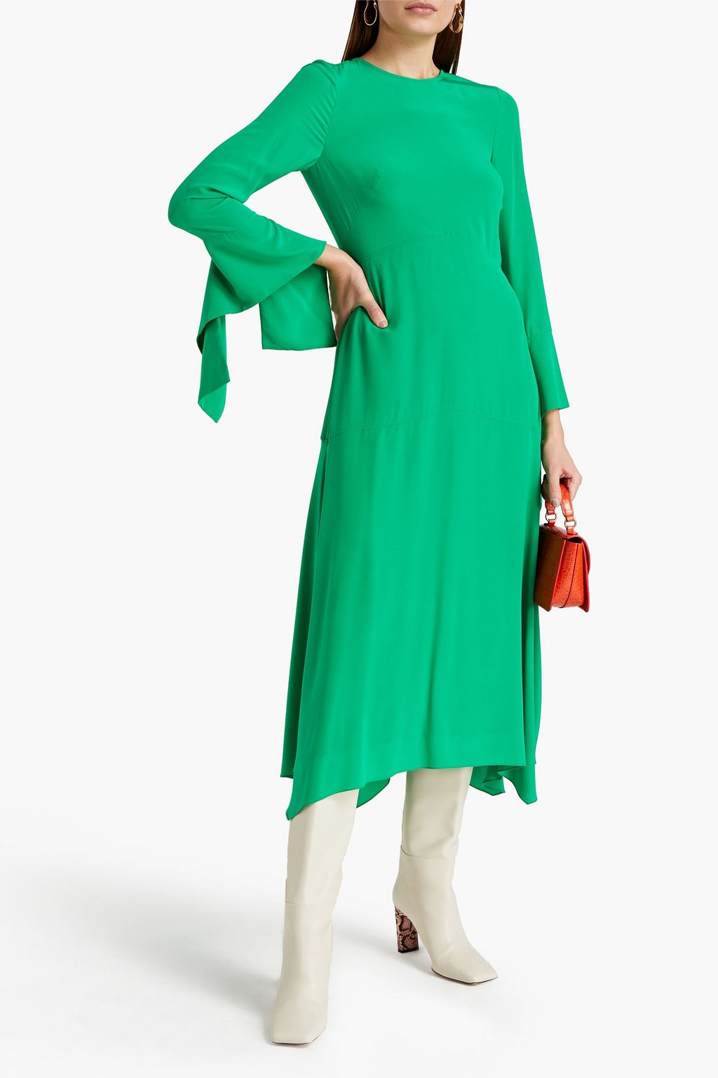 VICTORIA BECKHAM Silk crepe de chine midi dress