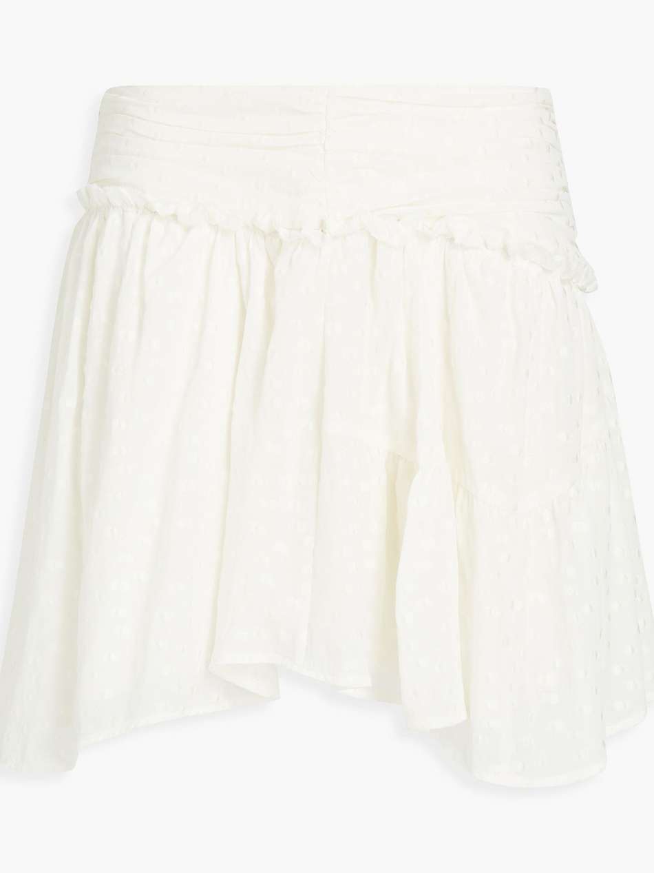 nixie gathered fil coupé silk-blend mini skirt