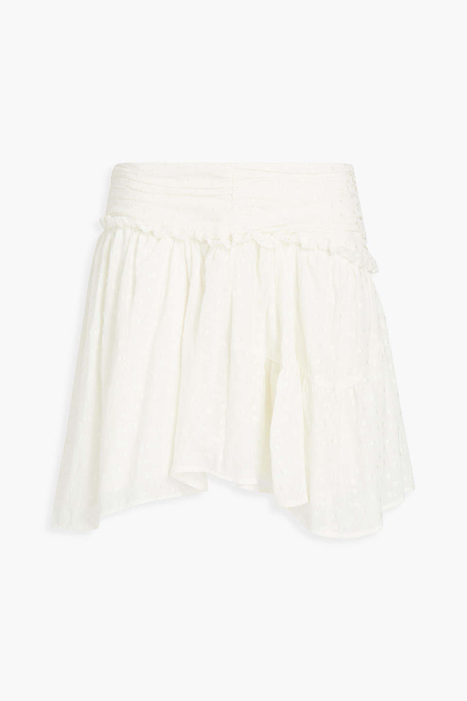 Nixie gathered fil coupé silk-blend mini skirt