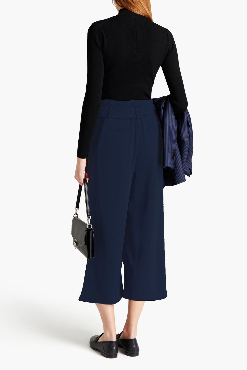 MICHAEL MICHAEL KORS Pleated belted crepe culottes