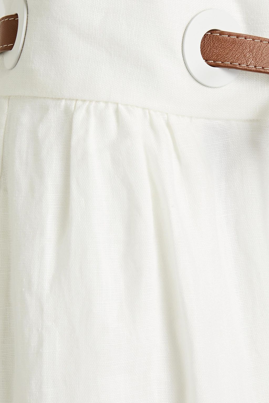 ZIMMERMANN Pleated belted linen maxi skirt