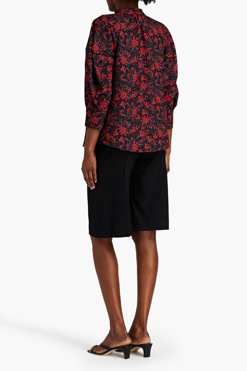 SEE BY CHLOÉ Gathered printed crepe blouse