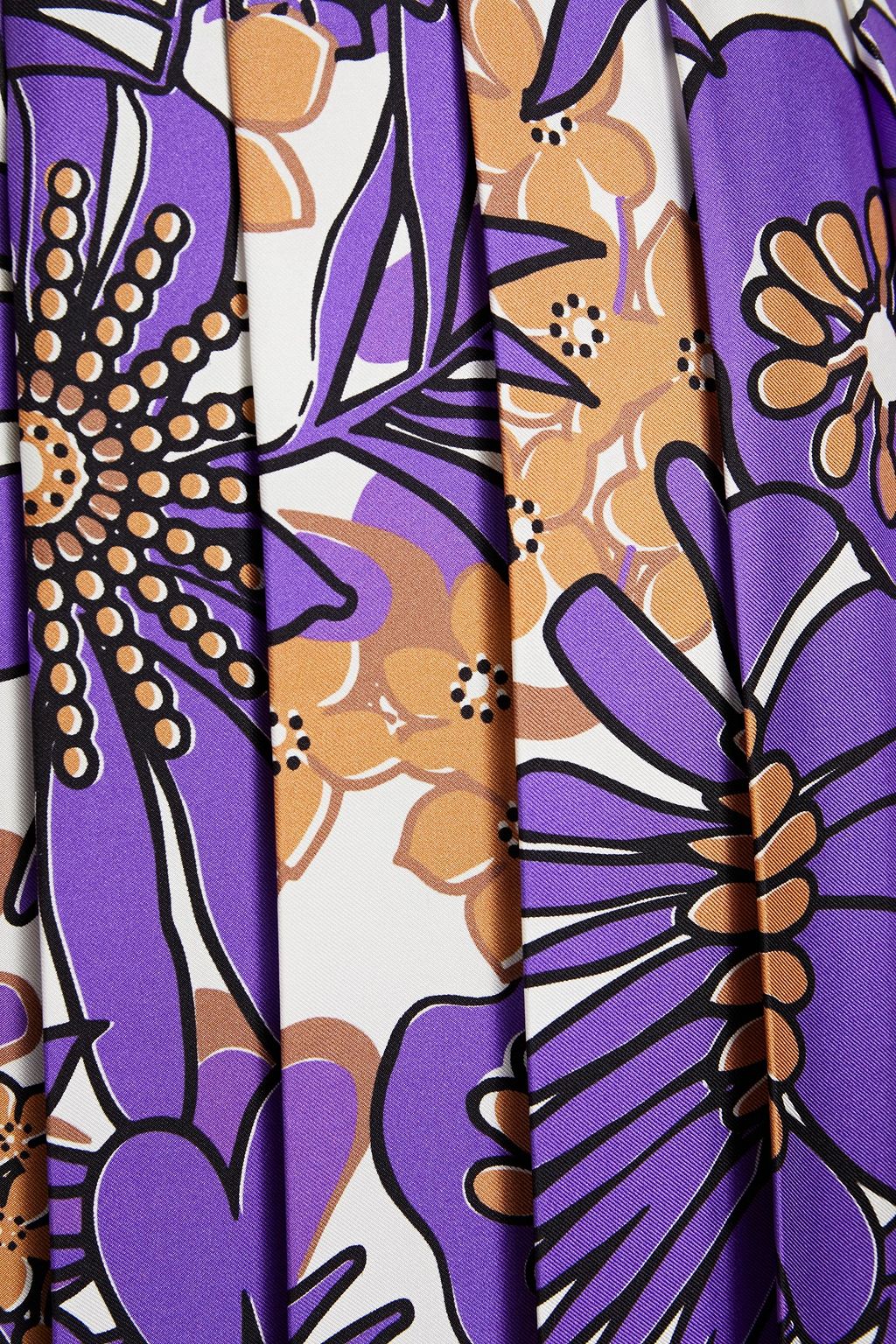VICTORIA BECKHAM Pleated floral-print silk-twill midi skirt