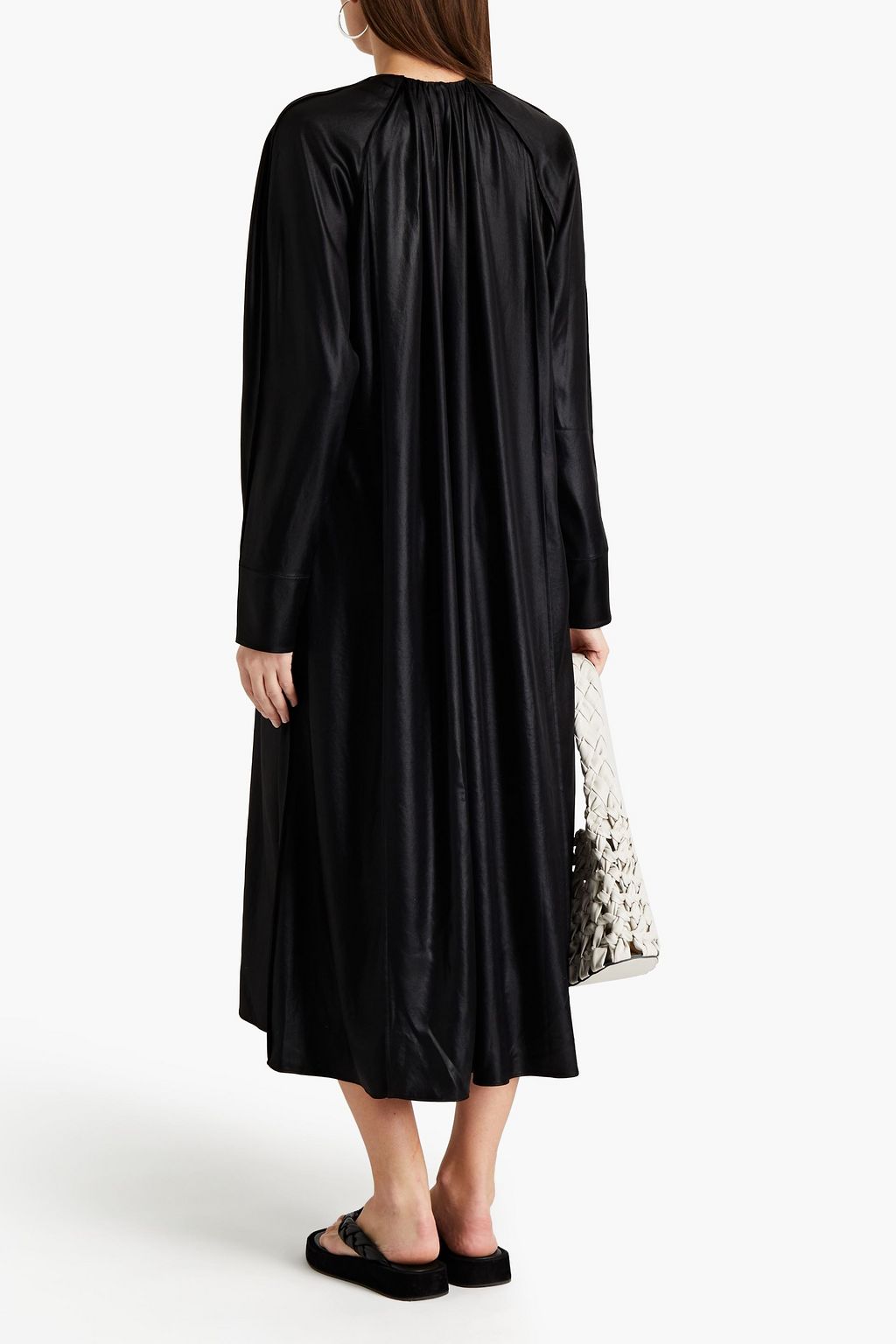 ACNE STUDIOS Gathered satin midi dress