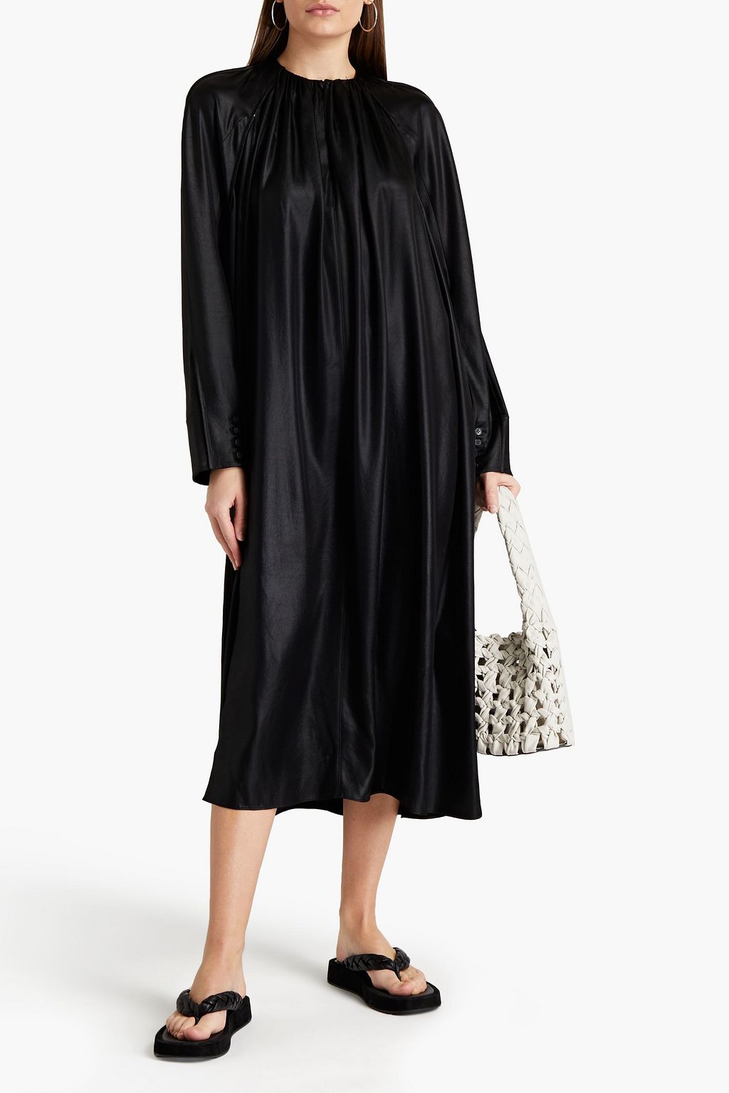 ACNE STUDIOS Gathered satin midi dress