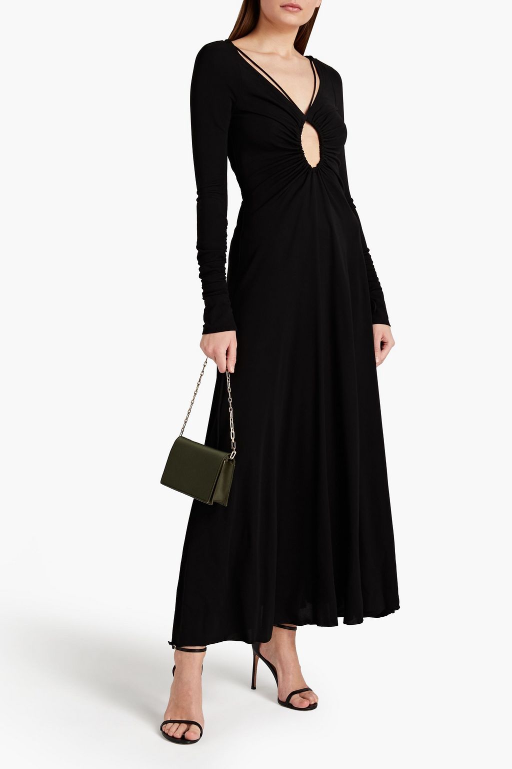 VICTORIA BECKHAM Cutout gathered jersey maxi dress