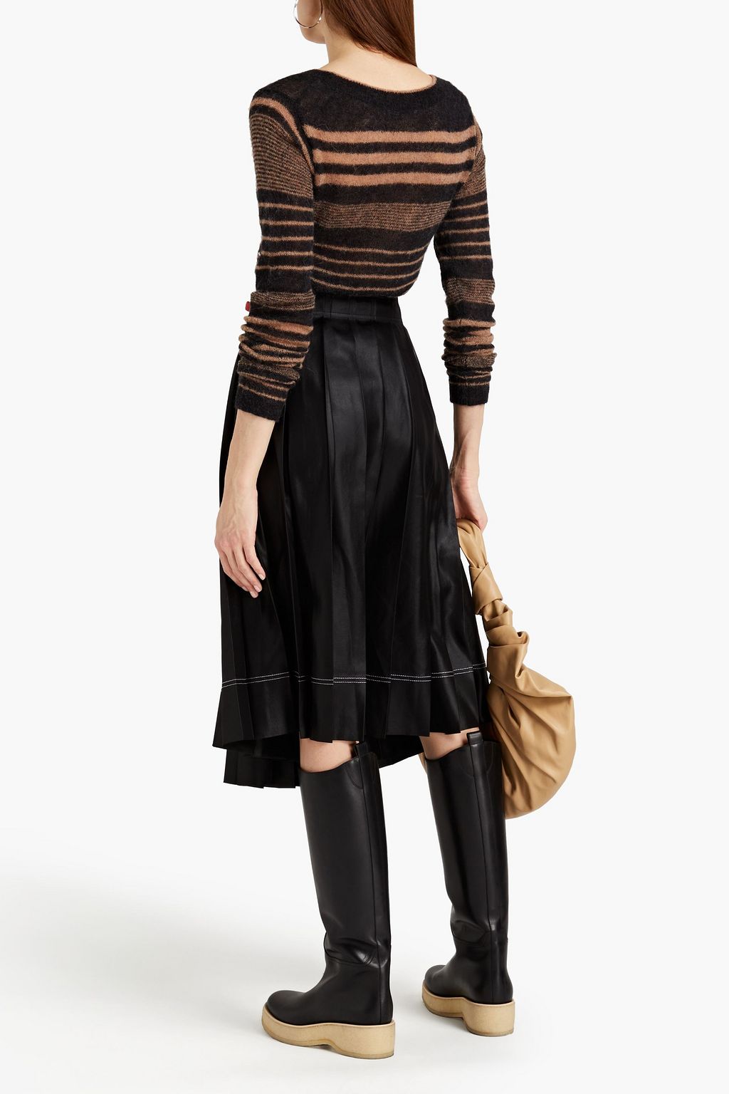 ACNE STUDIOS Plissierter Midi-Wickelrock aus Satin