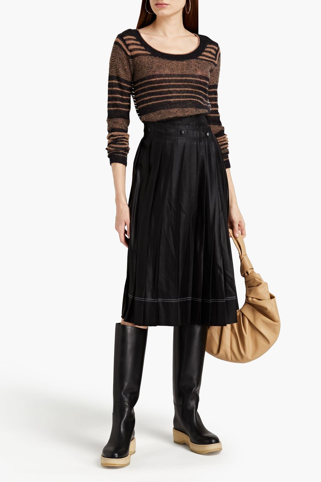 ACNE STUDIOS Plissierter Midi-Wickelrock aus Satin