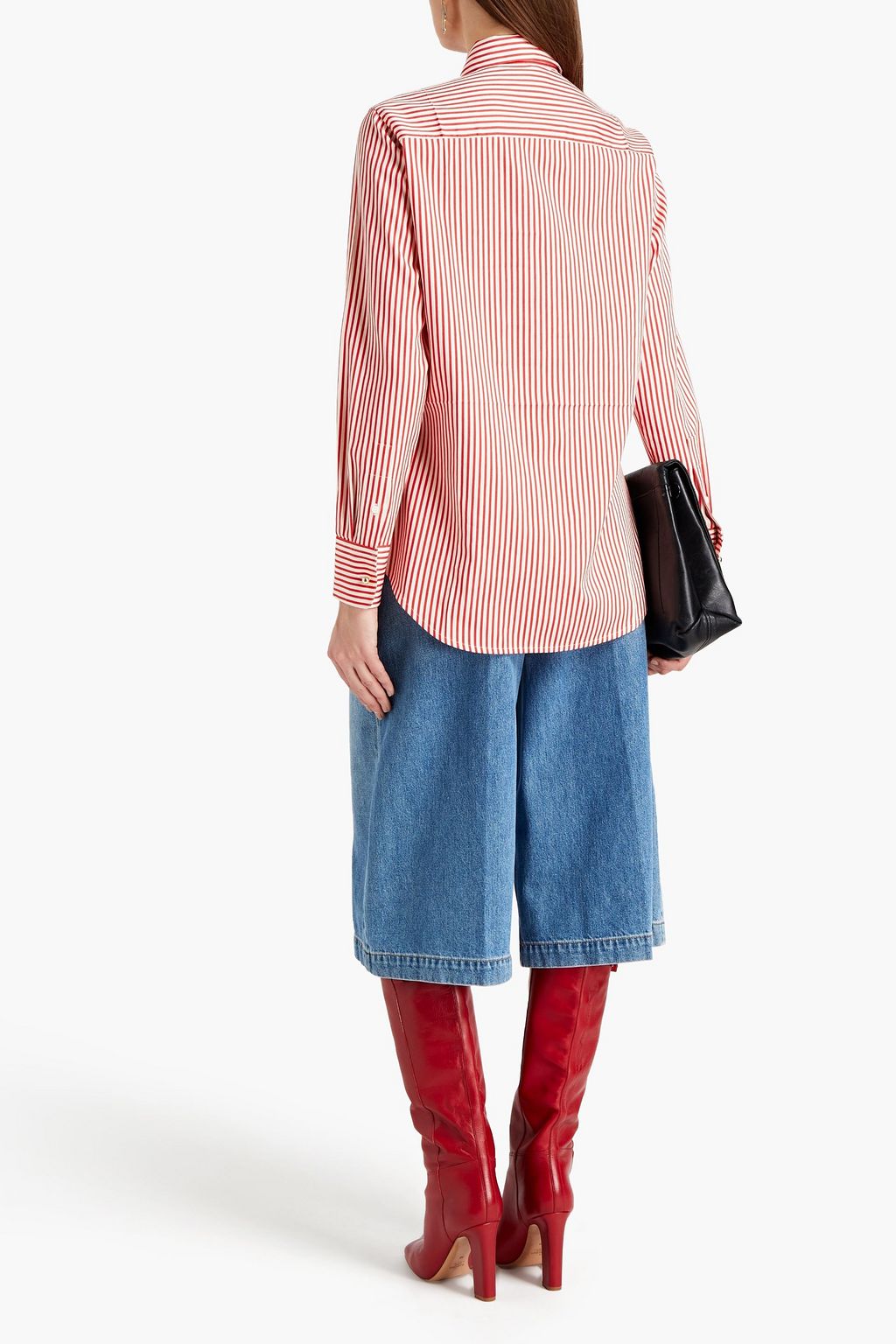 VICTORIA BECKHAM Striped cotton and silk-blend shirt