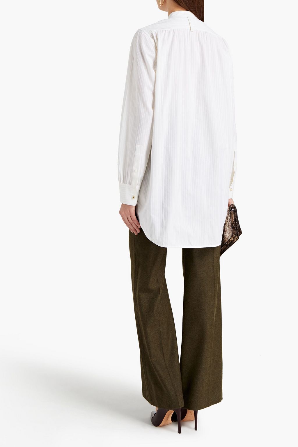 VICTORIA BECKHAM Gestreifte Bluse aus Baumwolle mit Biesen