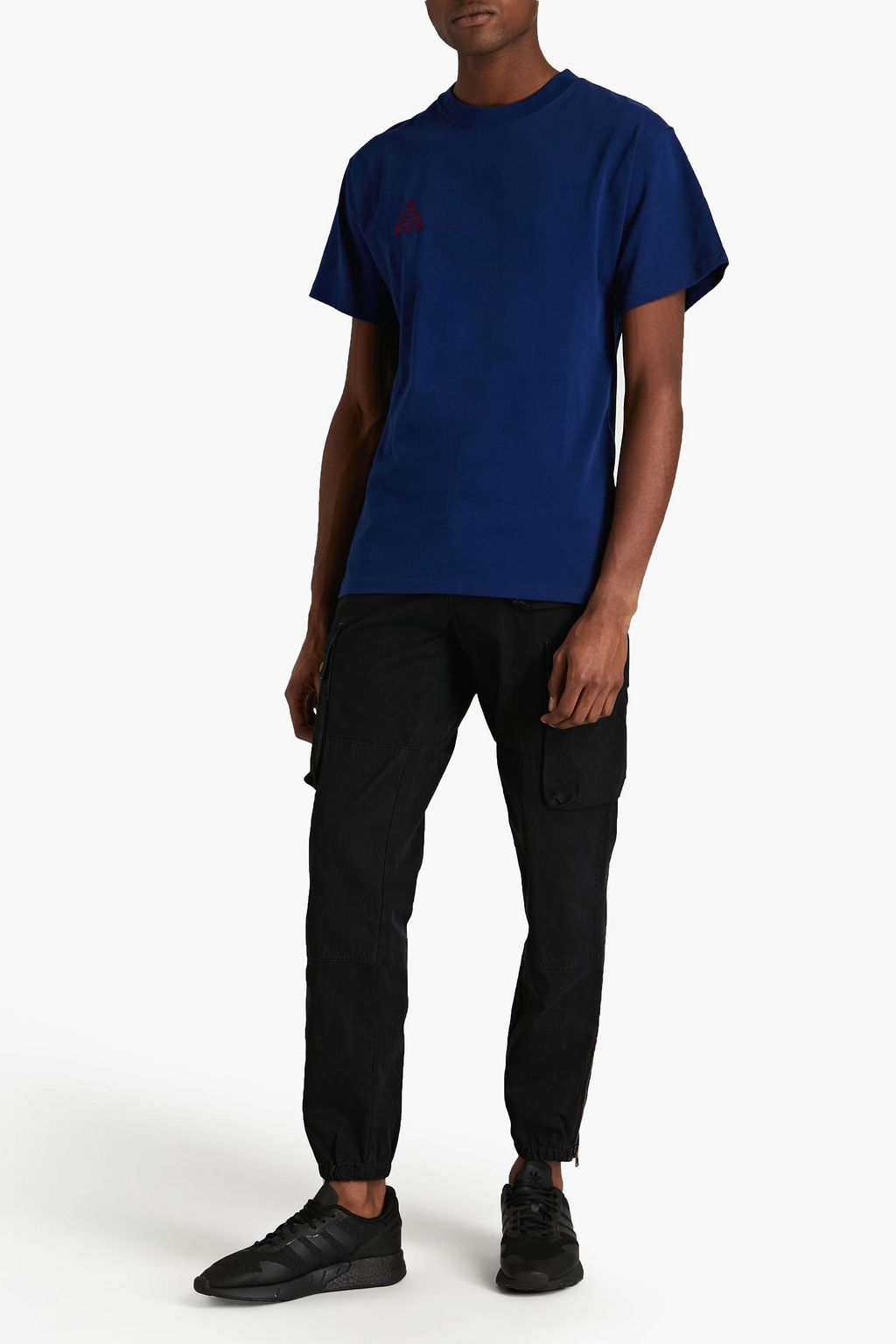 NIKE Embroidered cotton-jersey T-shirt