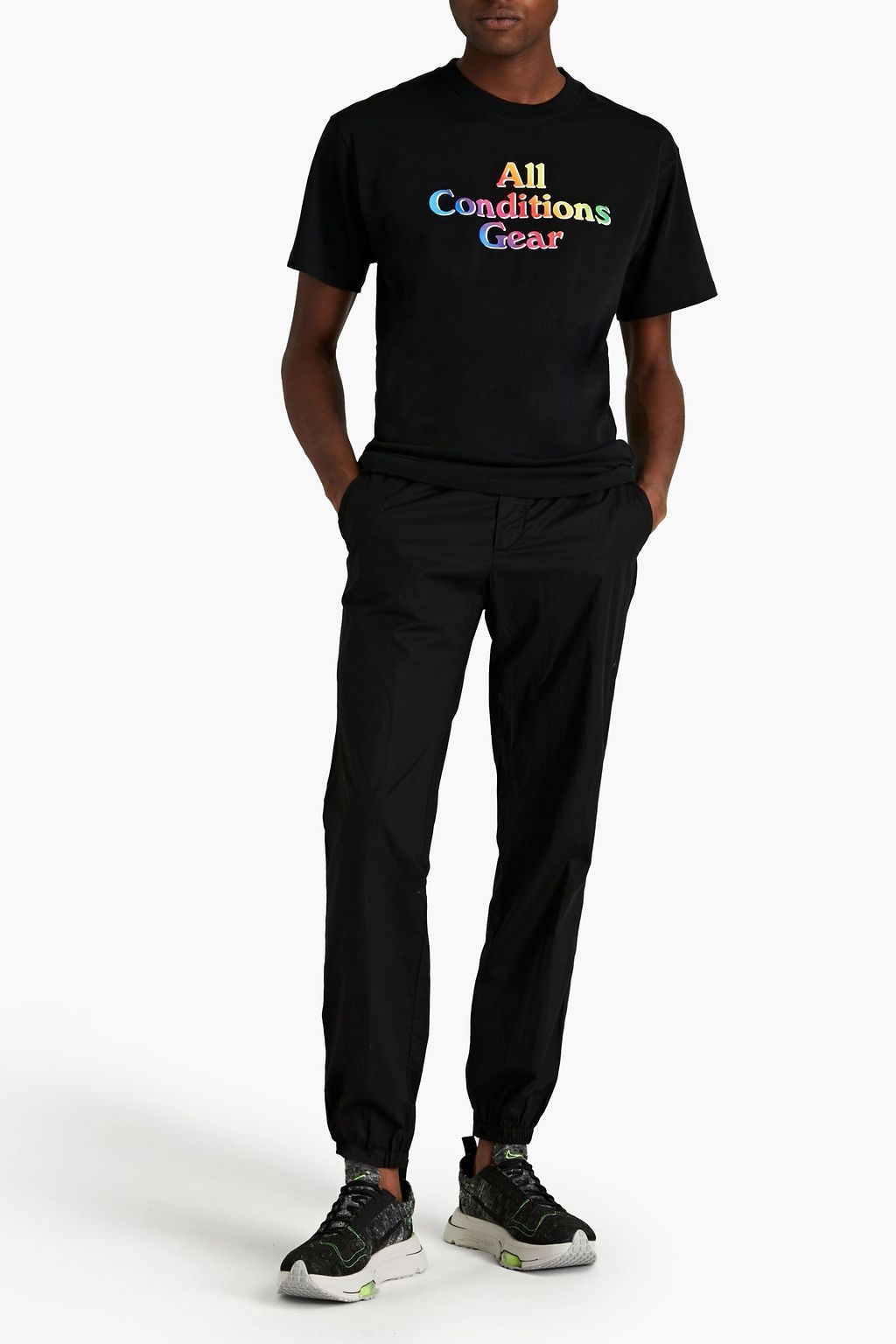 NIKE Printed cotton-jersey T-shirt