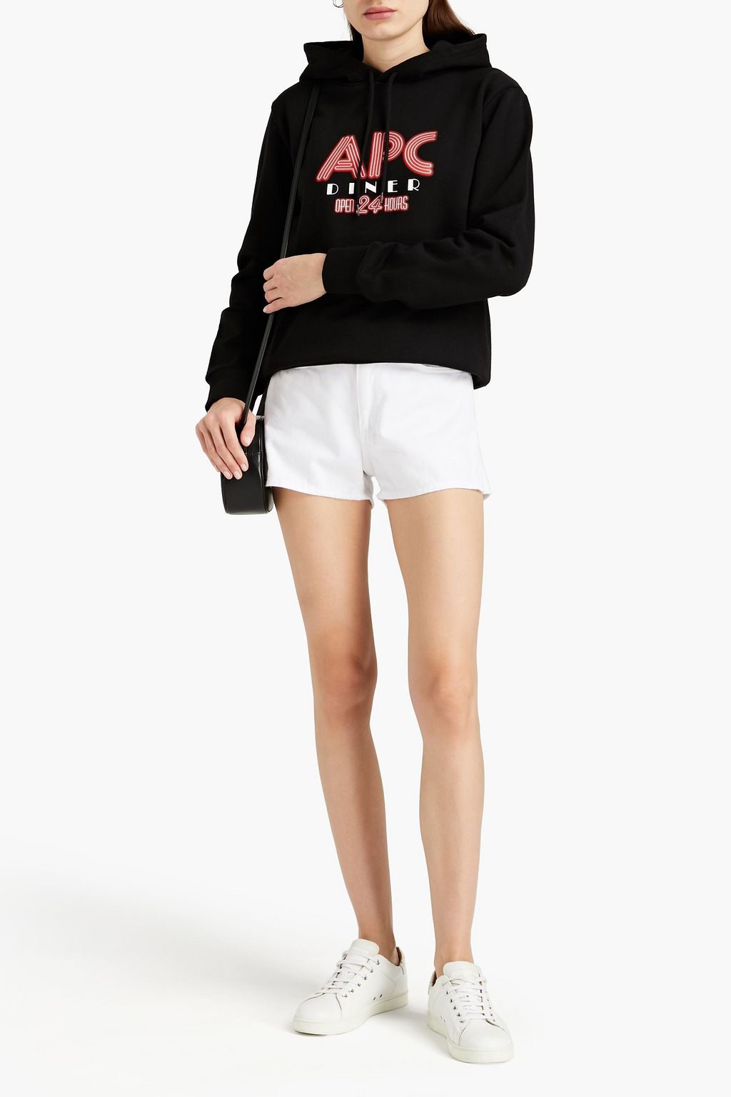 A.P.C. Printed French cotton-terry hoodie