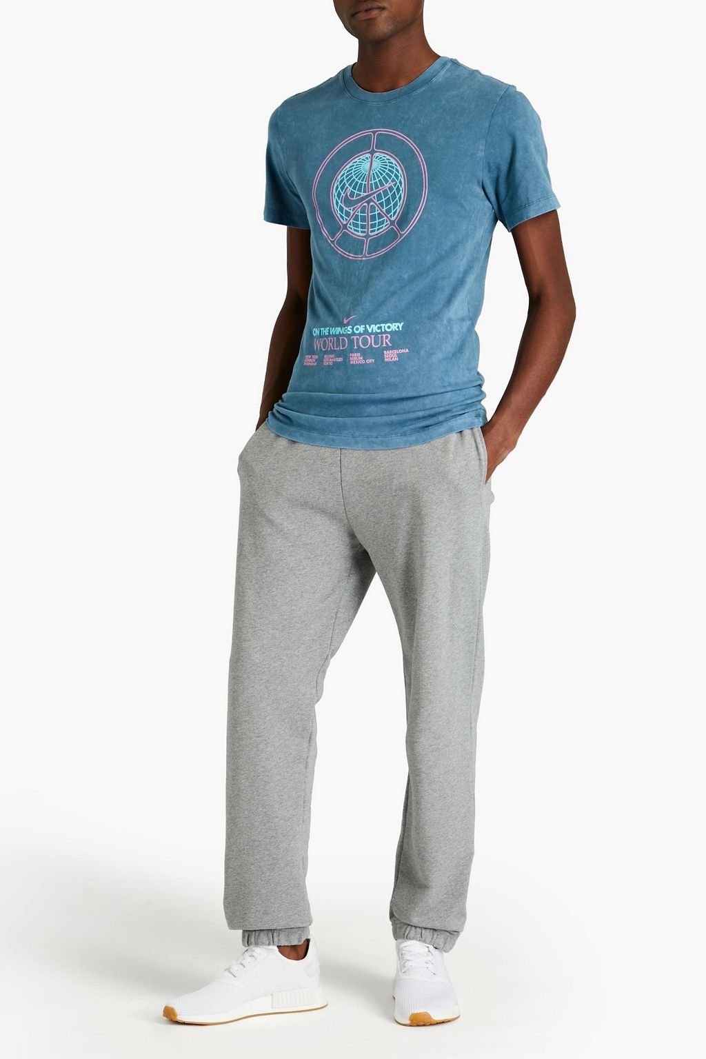 NIKE Printed cotton-jersey T-shirt