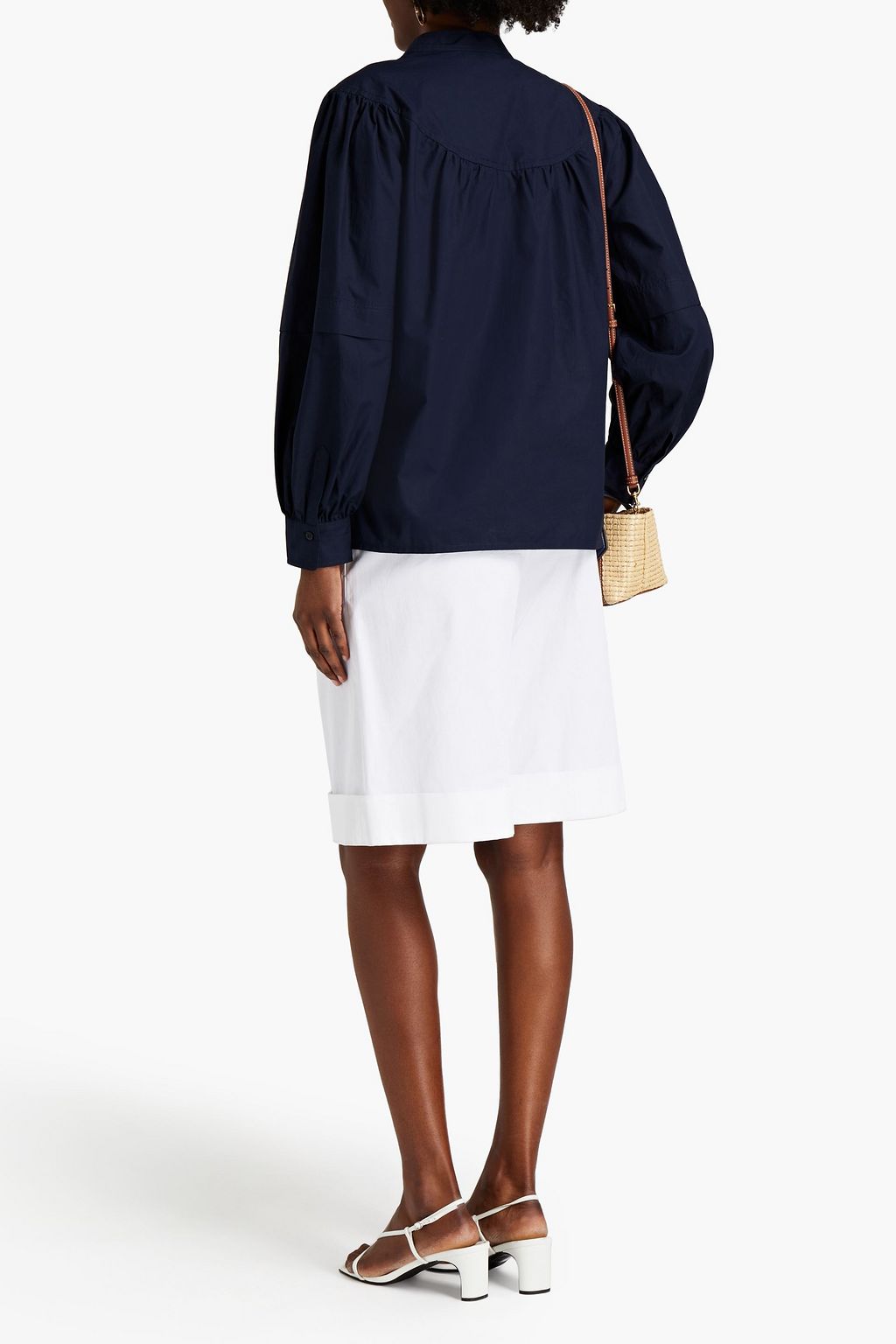 SEE BY CHLOÉ Gathered cotton-poplin blouse