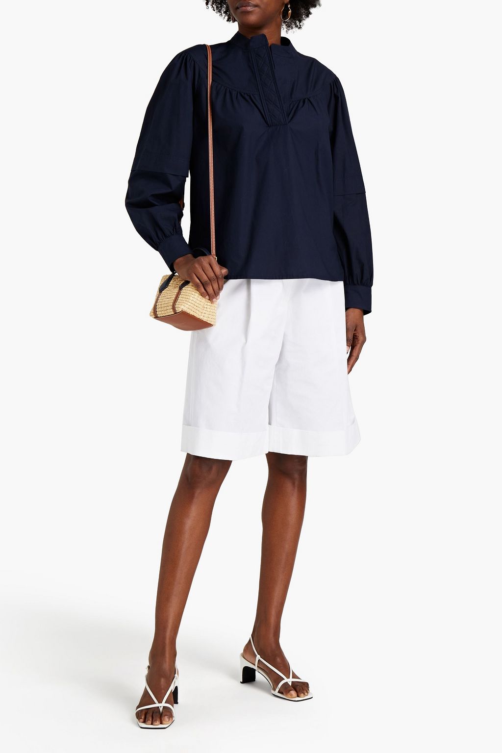 SEE BY CHLOÉ Gathered cotton-poplin blouse
