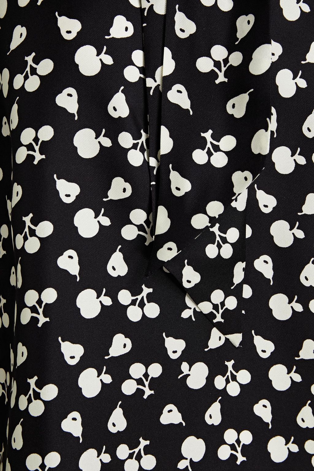 VICTORIA BECKHAM Tie-neck ruffle-trimmed printed silk-twill blouse