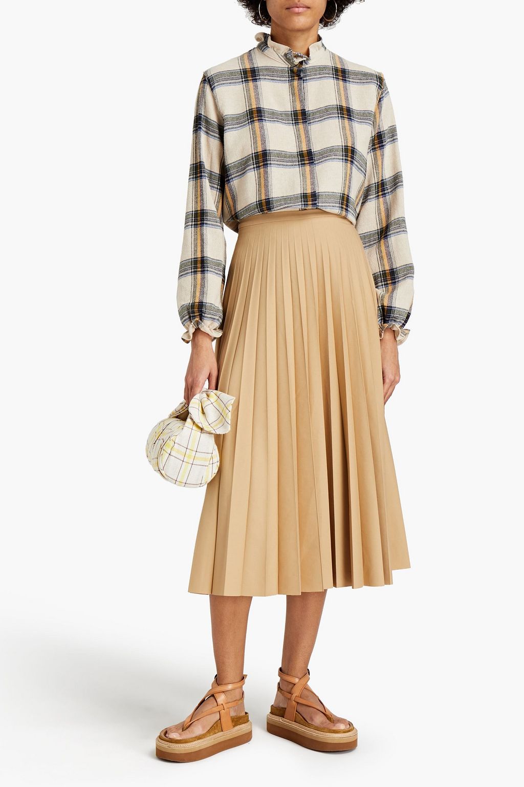 SAMSØE Φ SAMSØE Rokia ruffle-trimmed checked woven blouse