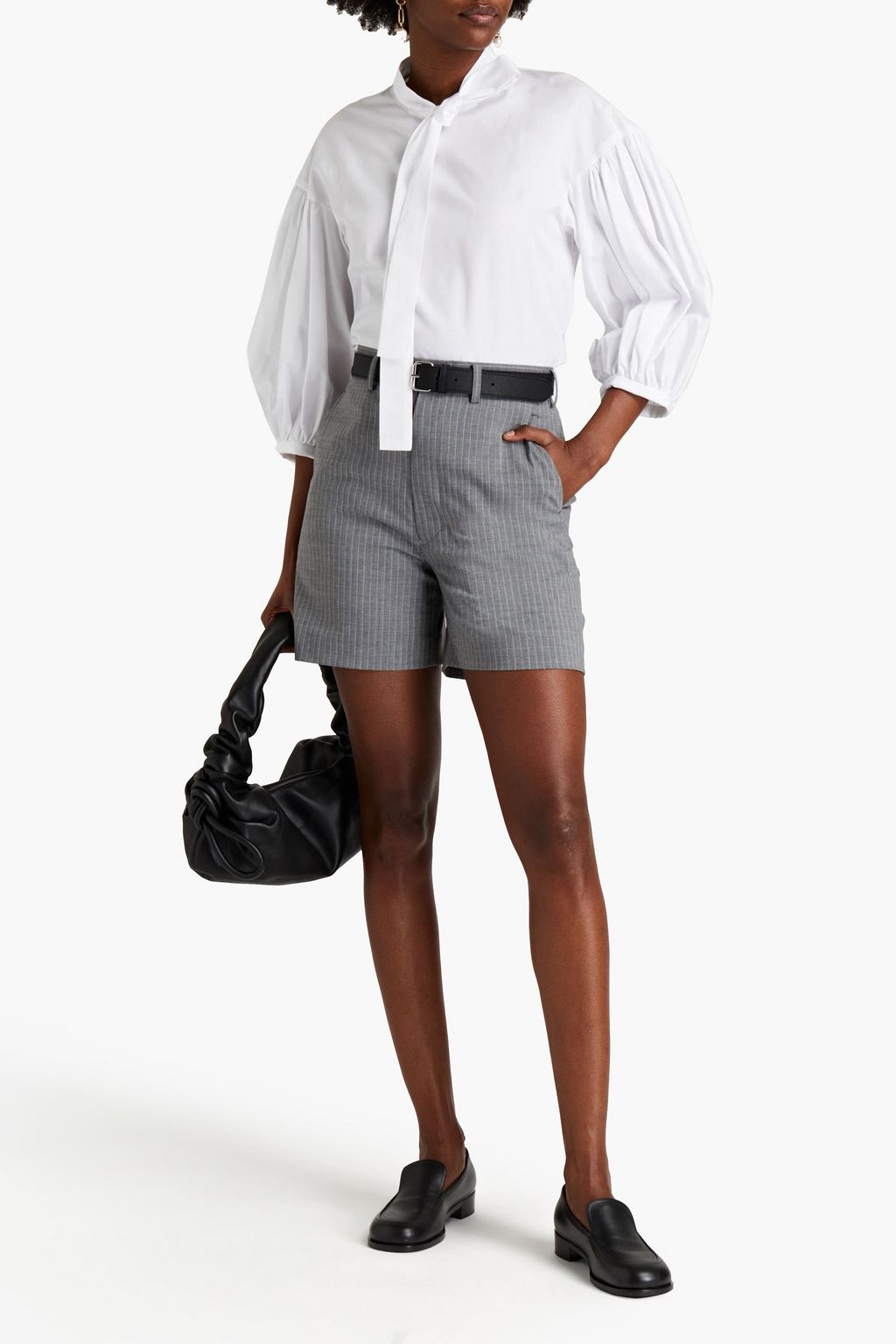 COMME DES GARÇONS Tie-neck cotton blouse