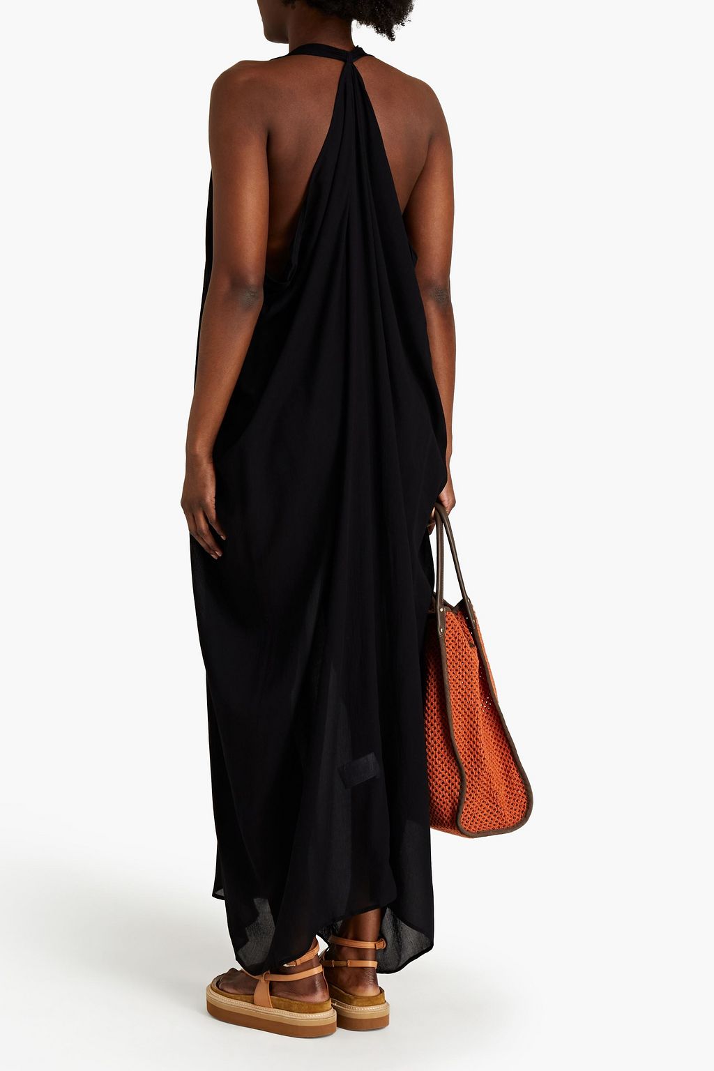 RODEBJER Sandy draped modal-chiffon maxi dress