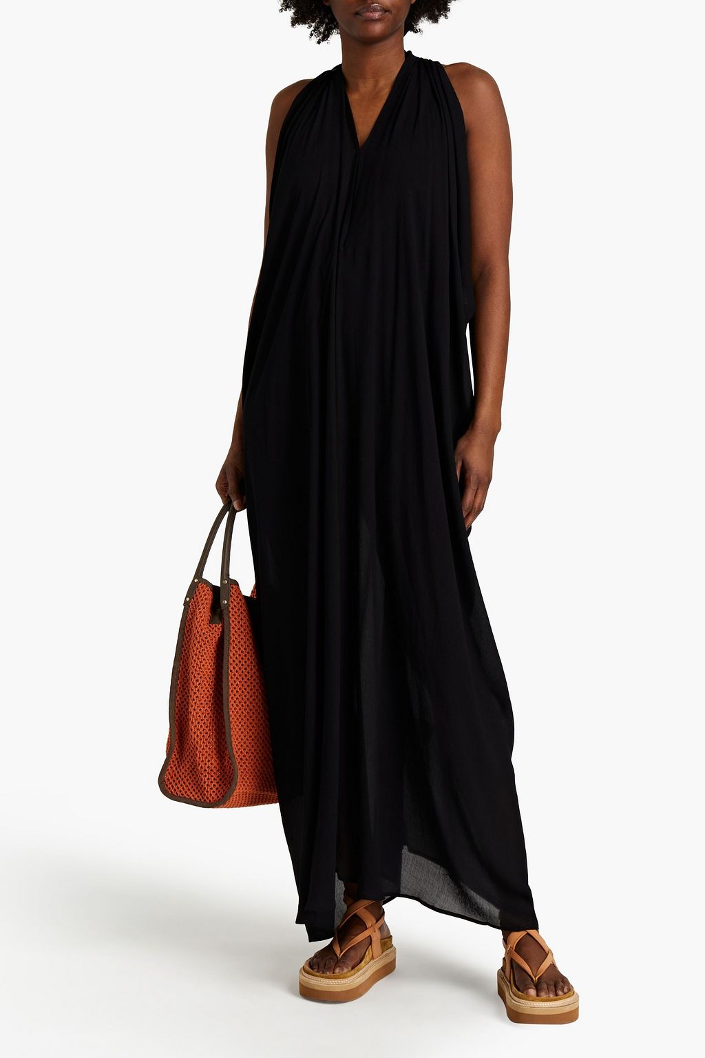 RODEBJER Sandy draped modal-chiffon maxi dress