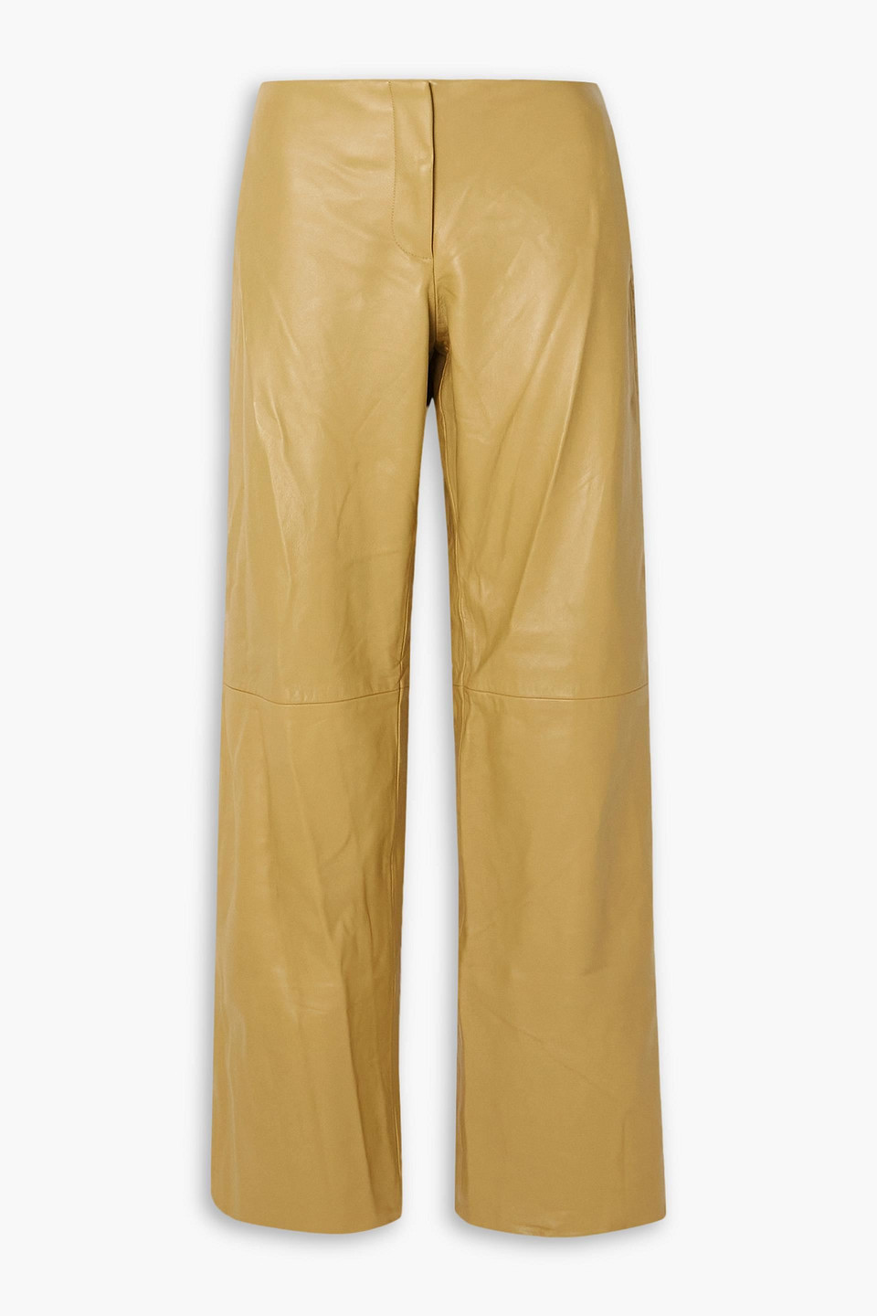 Christopher Esber Redux Leather Straight-leg Pants In Mustard