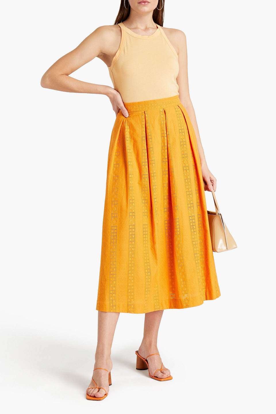 Rodebjer Lyocell And Cotton-blend Jersey Tank In Orange