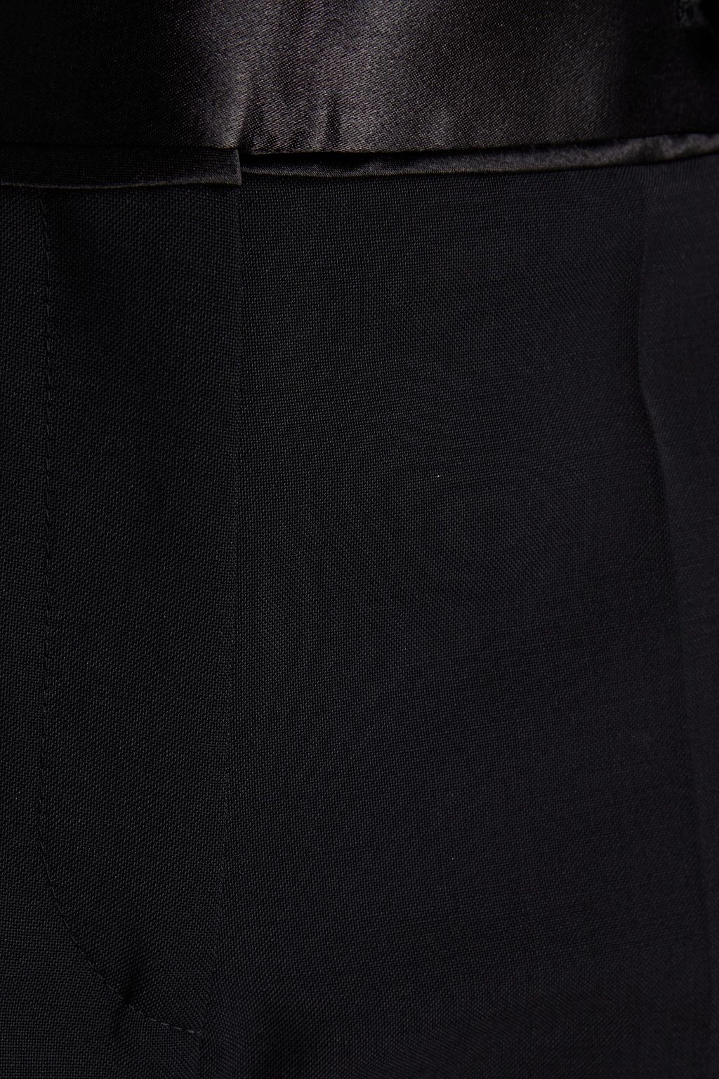 VICTORIA, VICTORIA BECKHAM Satin-trimmed wool-blend straight-leg pants