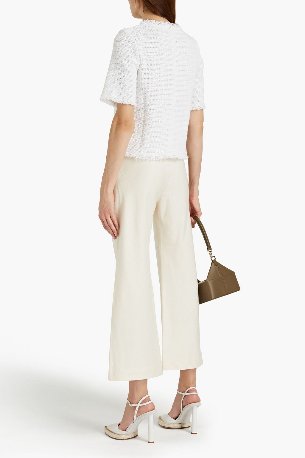 RODEBJER Frayed crochet top