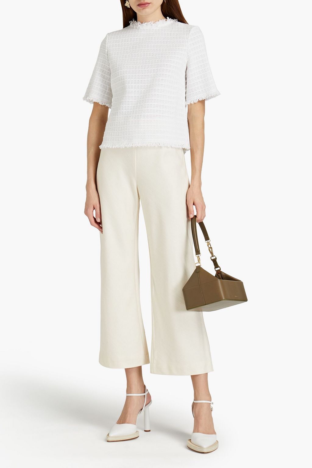 RODEBJER Frayed crochet top