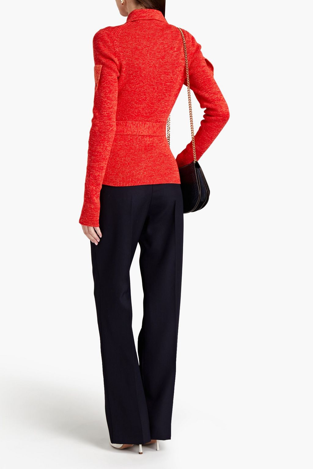 VICTORIA BECKHAM Ribbed cotton polo sweater