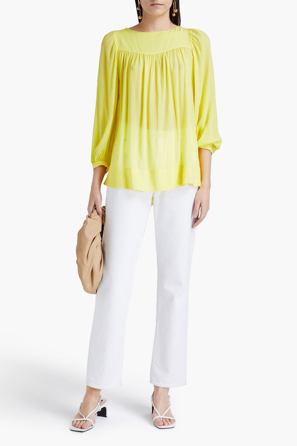 RODEBJER Nitty gathered crepe blouse