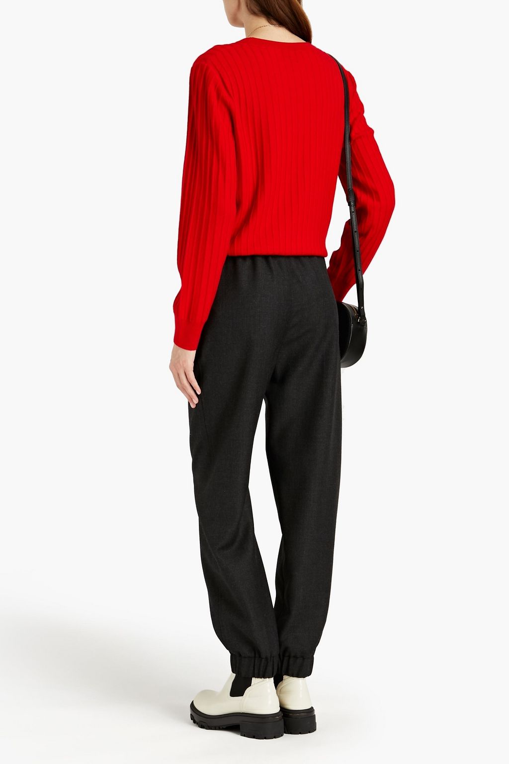 A.P.C. Gathered ribbed merino wool sweater