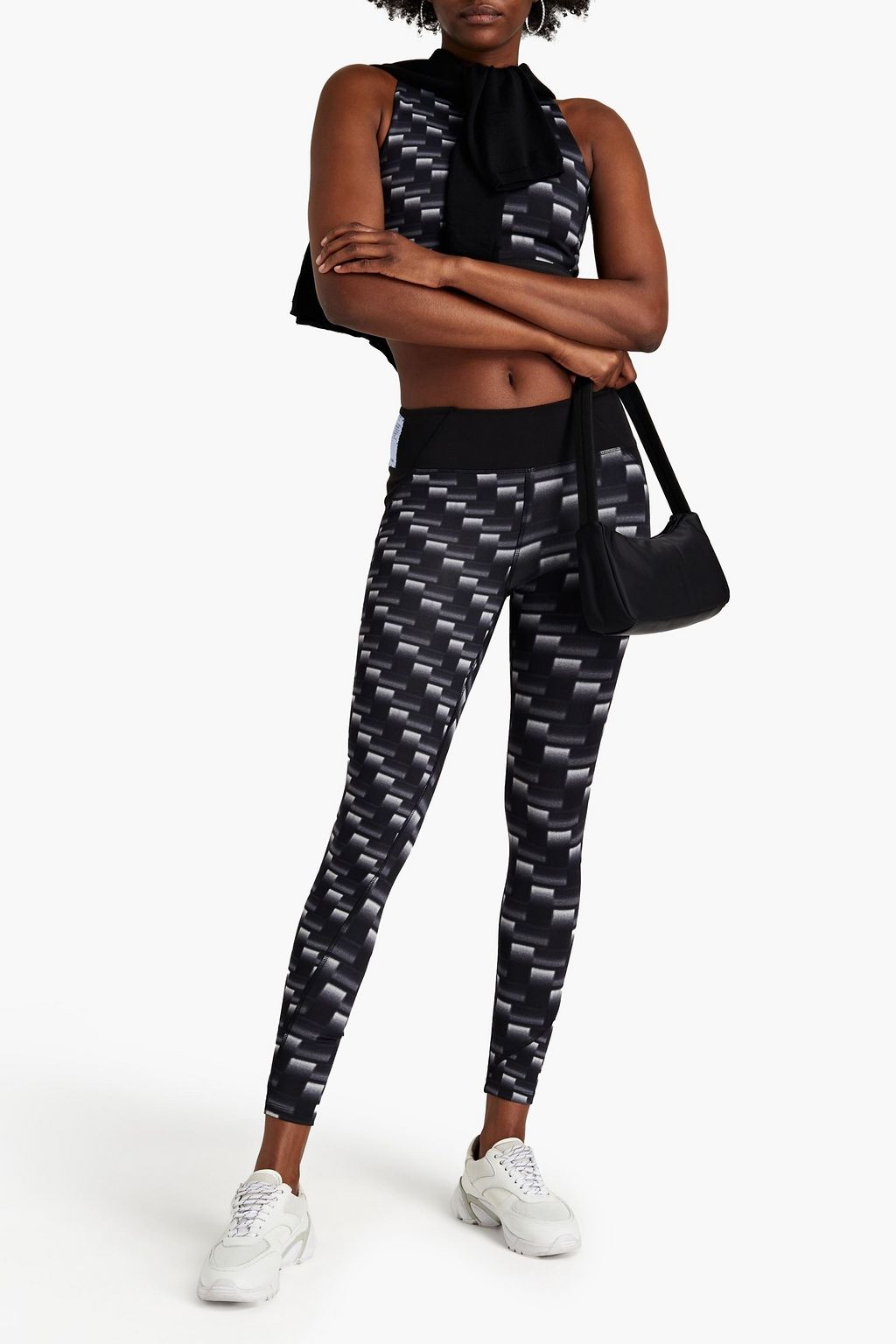 MCQ ALEXANDER MCQUEEN Cropped printed cotton-blend jersey leggings