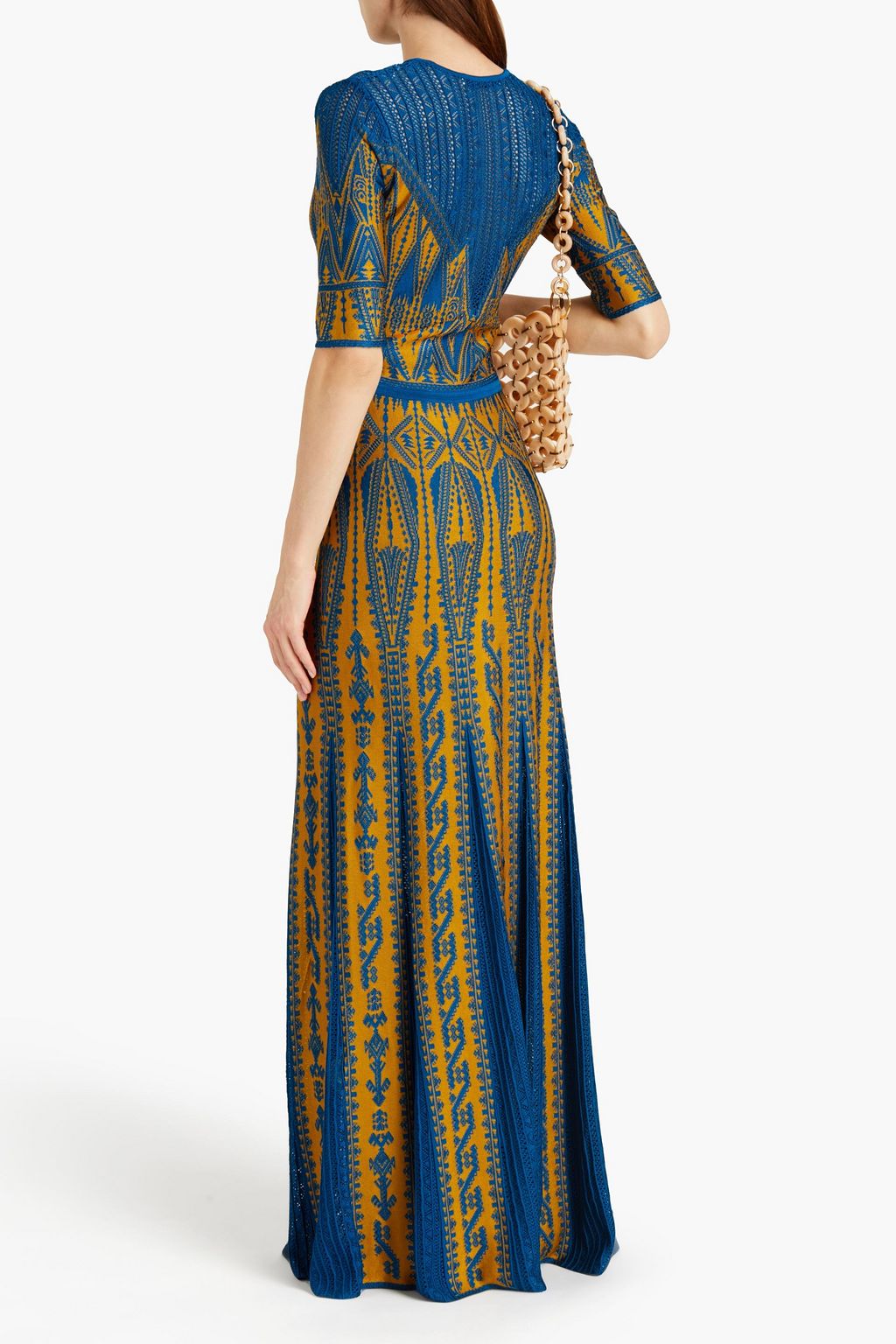 ROBERTO CAVALLI Jacquard-knit maxi dress