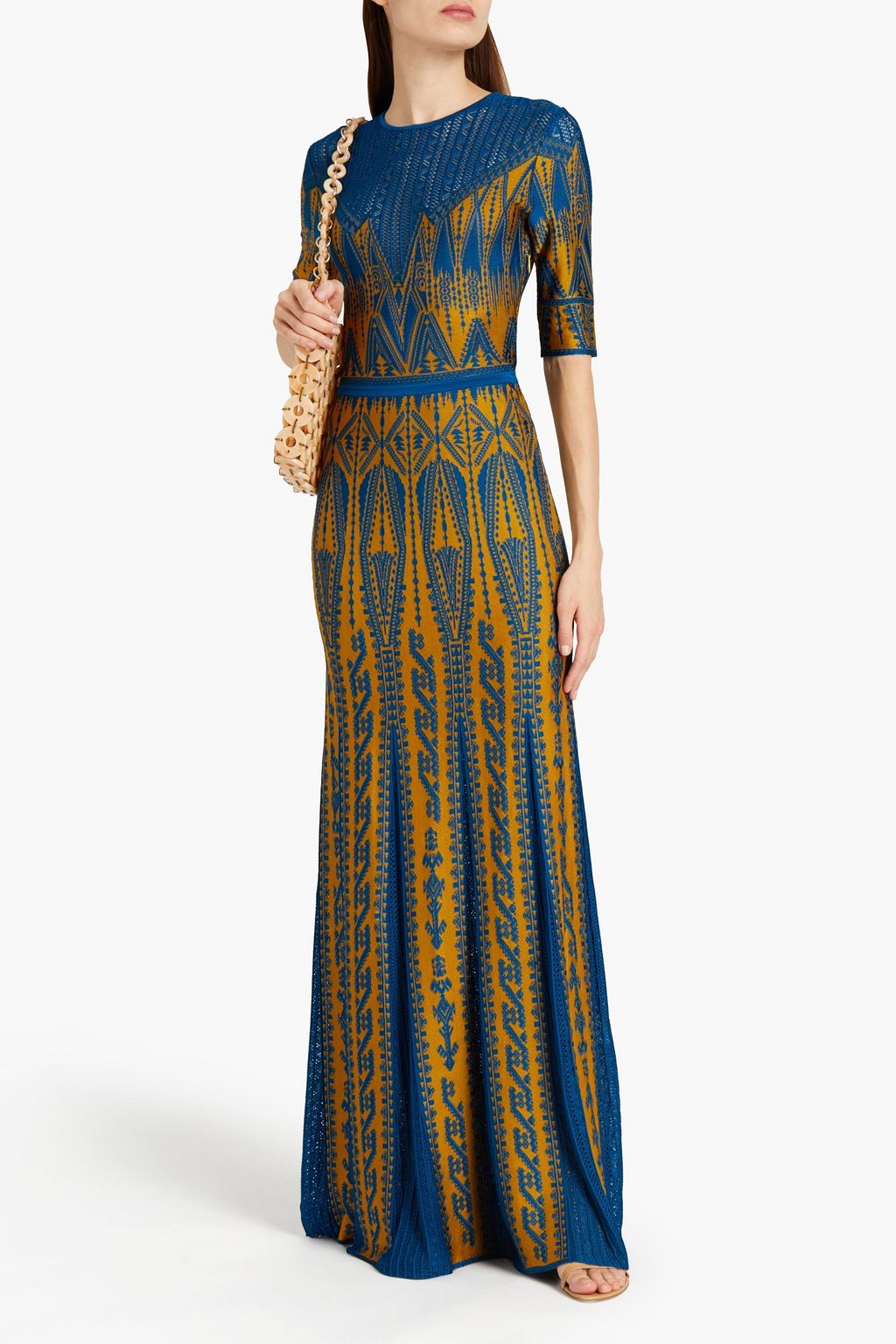ROBERTO CAVALLI Jacquard-knit maxi dress