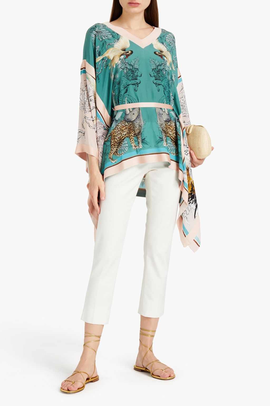 ROBERTO CAVALLI Printed silk crepe de chine top