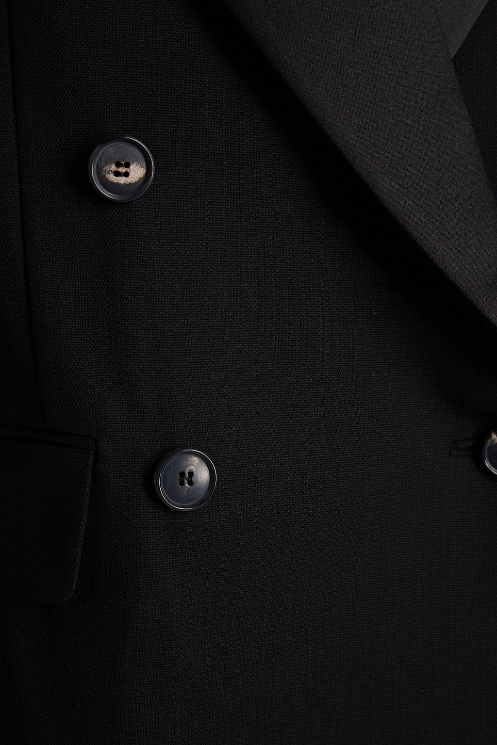 VICTORIA BECKHAM Double-breasted satin-trimmed wool-twill blazer