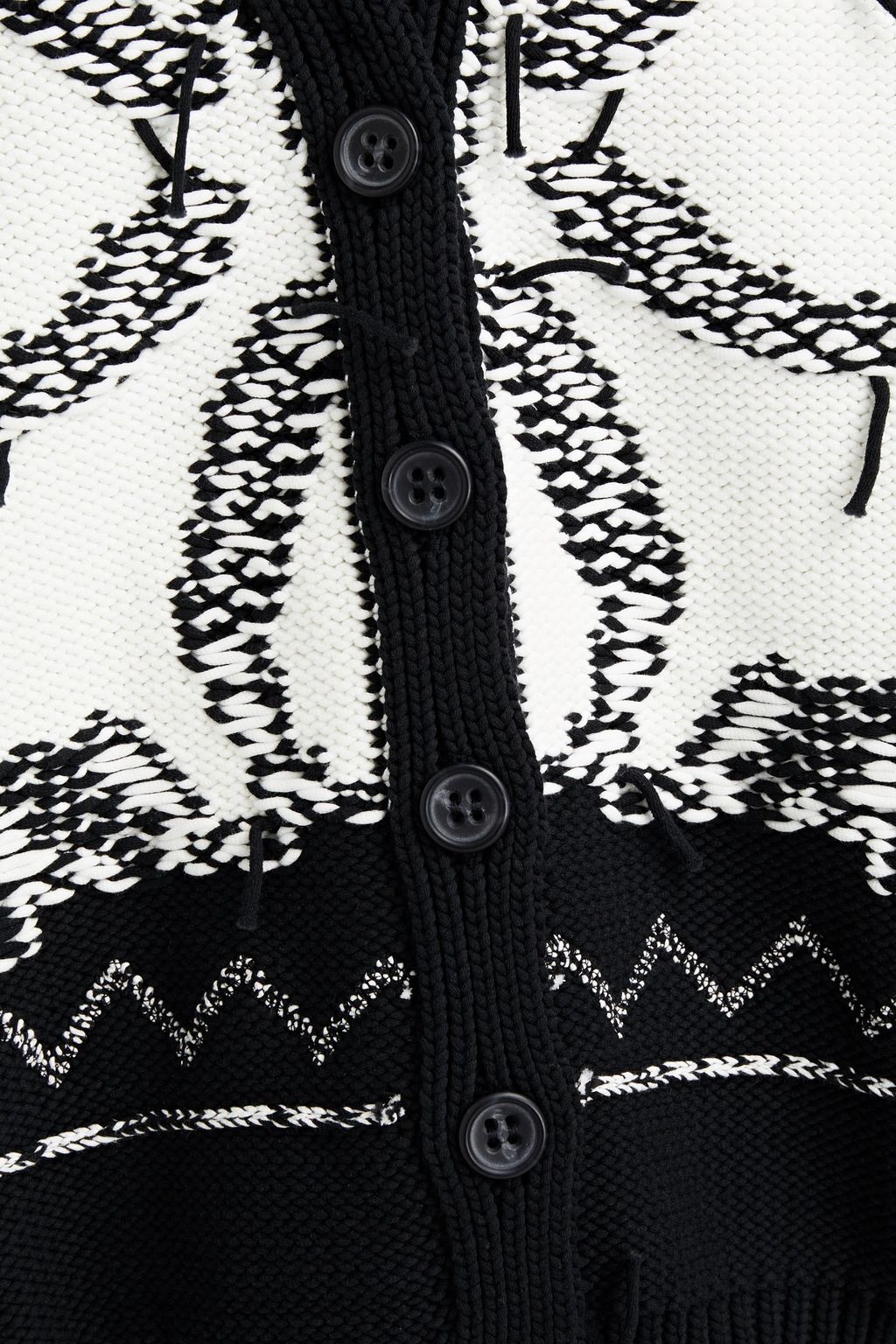 REDVALENTINO Intarsia cotton-blend cardigan
