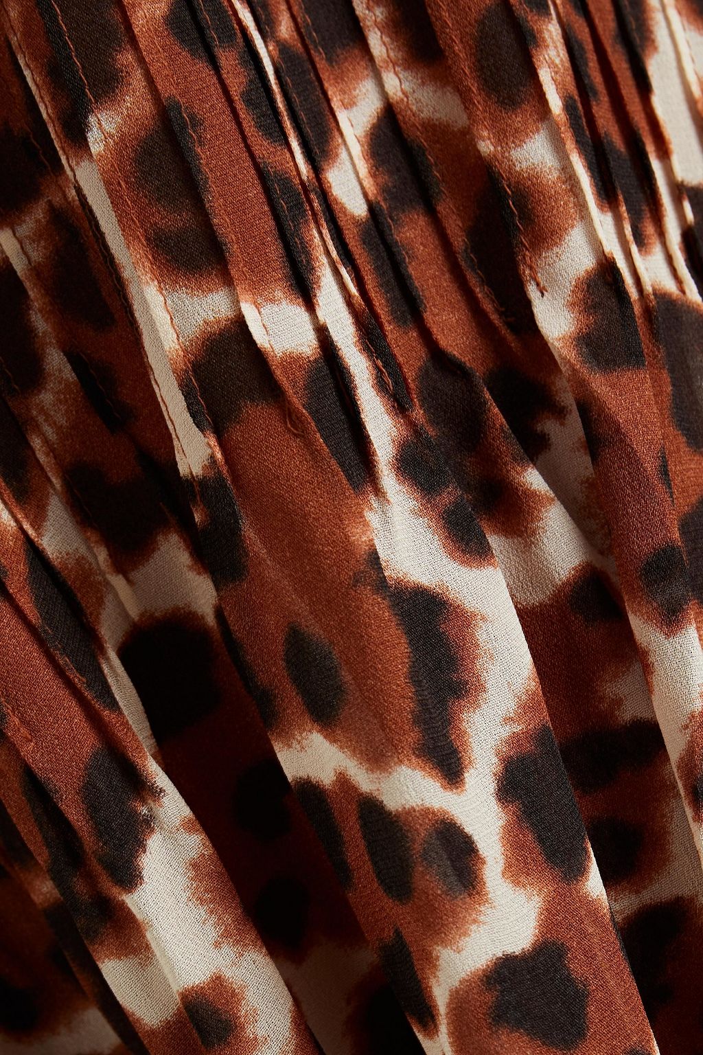 SAMSØE Φ SAMSØE Pintucked leopard-print crepe de chine midi dress