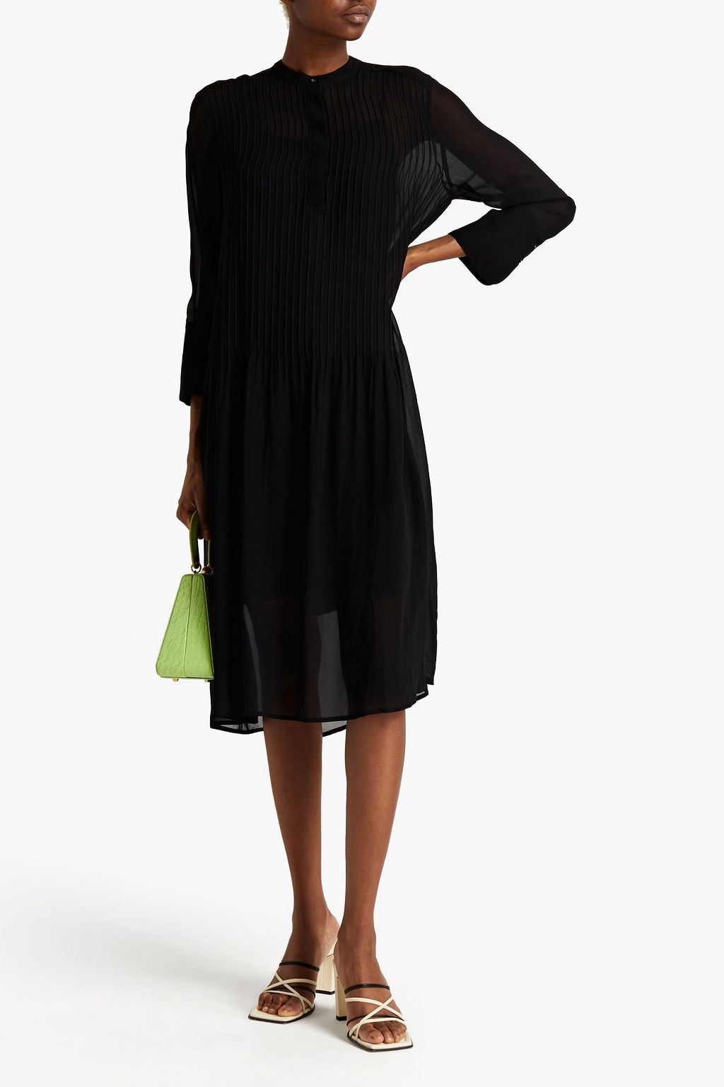 SAMSØE Φ SAMSØE Pintucked crepe midi dress