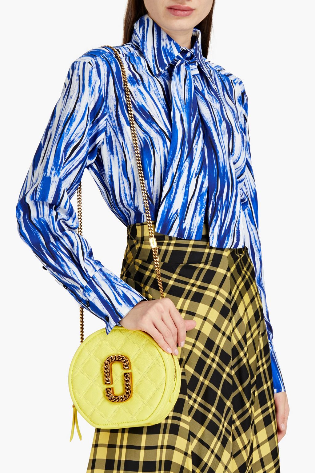 MARC JACOBS The Status quilted pebbled-leather shoulder bag