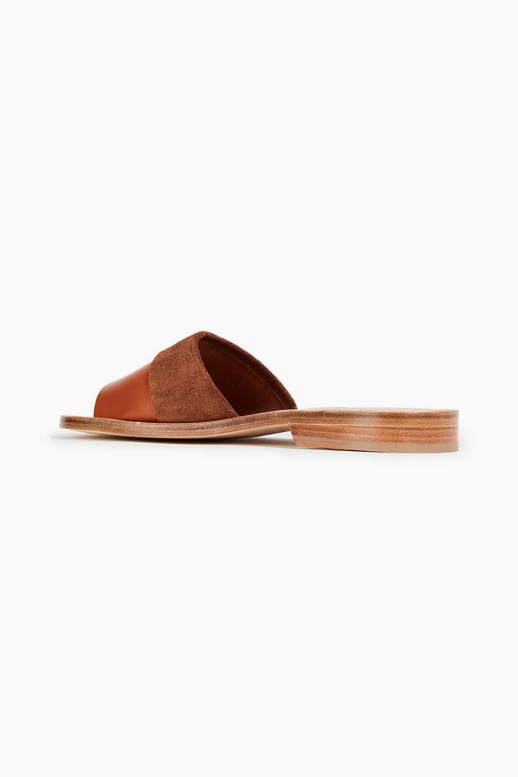 A.P.C. Kenza leather and suede slides